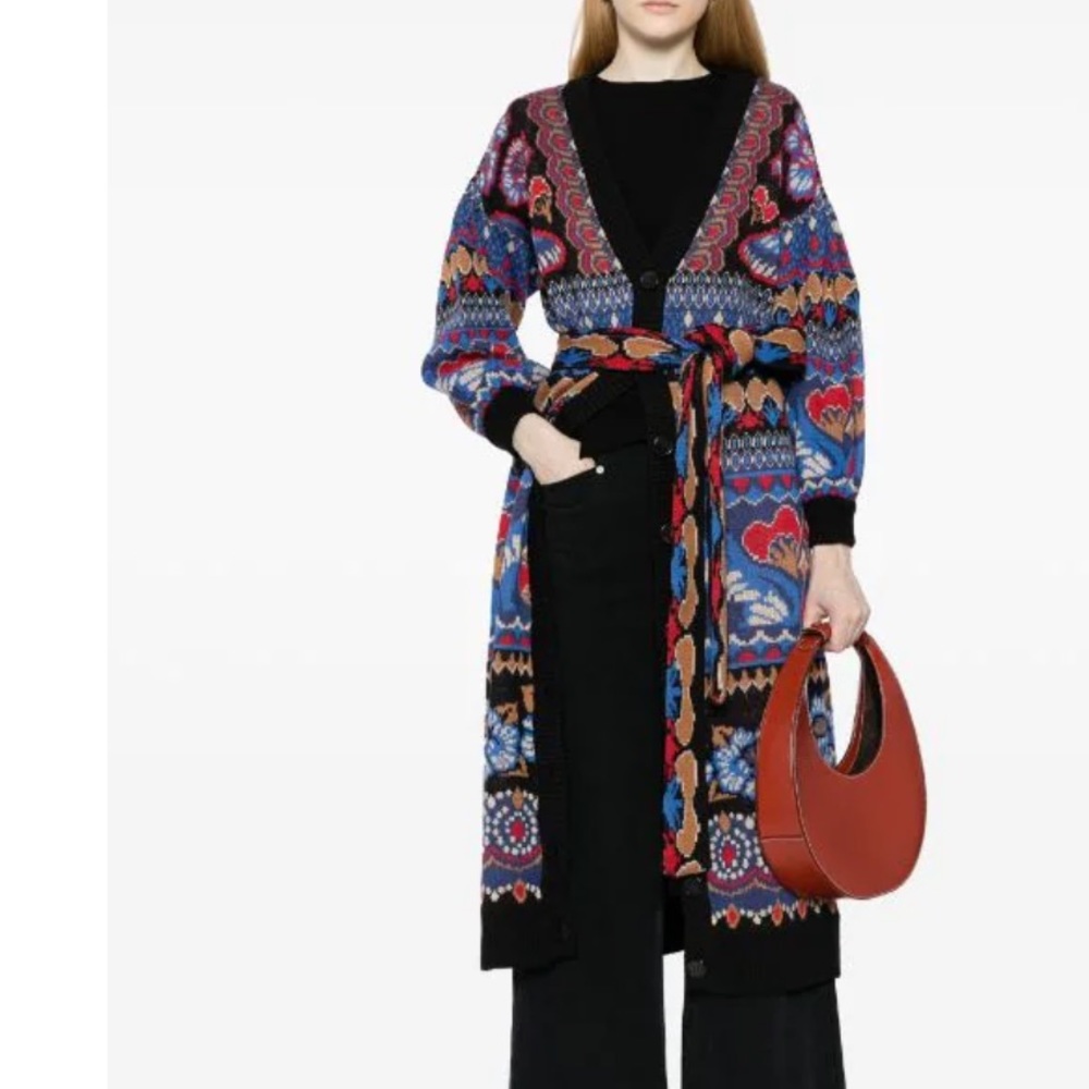 NWOT Farm Rio Black Ainika Maxi Cardigan - Picture 2 of 9